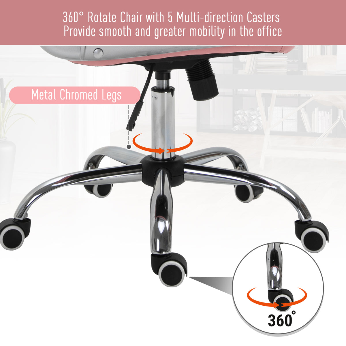Office chair tufted synthetic leather decorative crystals