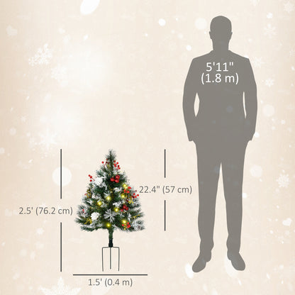 Pre-Lit Artificial Christmas Trees 2 ft — Set of 2