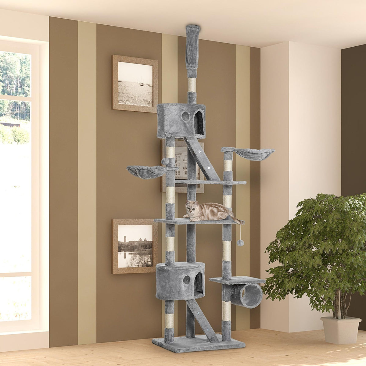 Árbol para gatos multinivel ajustable 240-260 cm