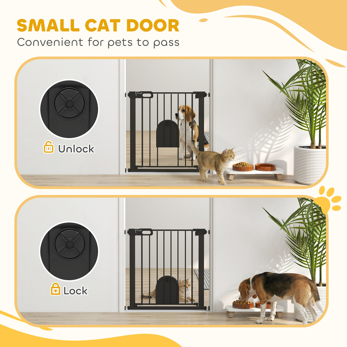 Pet Safety Gate with Walk-Through Door