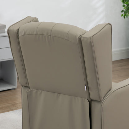 Sillón auxiliar de cuero sintético con relleno grueso — caqui