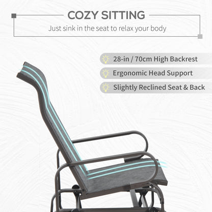 Patio Glider Chair with Breathable Mesh Fabric