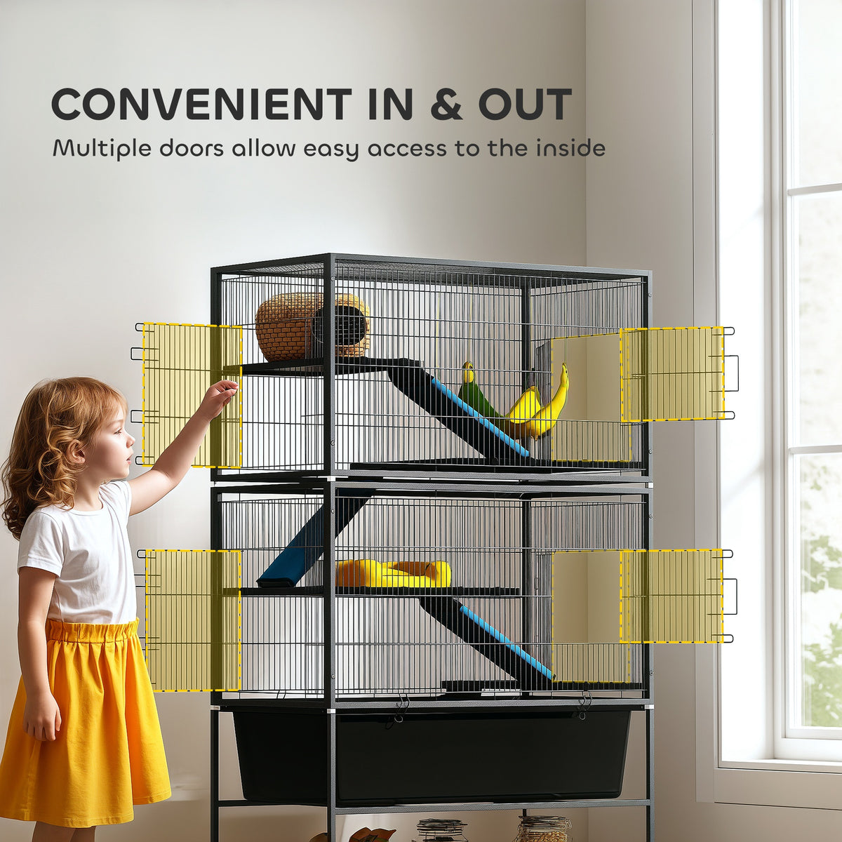 Small animal cage on wheels 150.5 cm