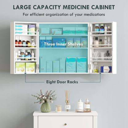 Wall mount lockable medicine cabinet