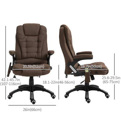 Sillón de oficina masajeante reclinable de respaldo alto giratorio