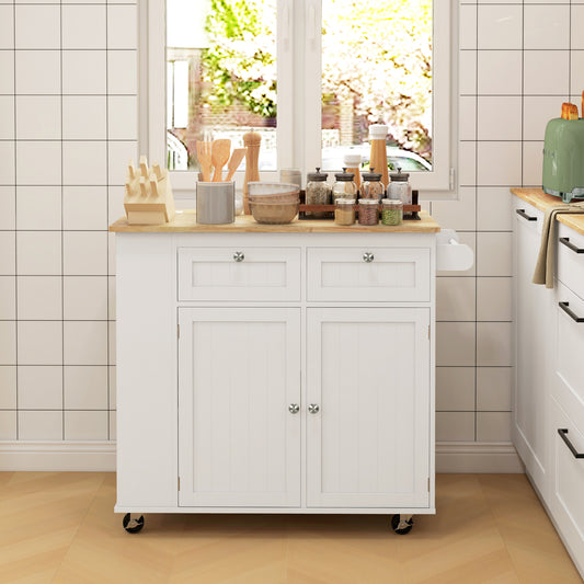 Rolling kitchen island with adjustable shelves