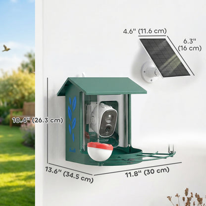 Comedero conectado para pájaros con cámara con IA solar