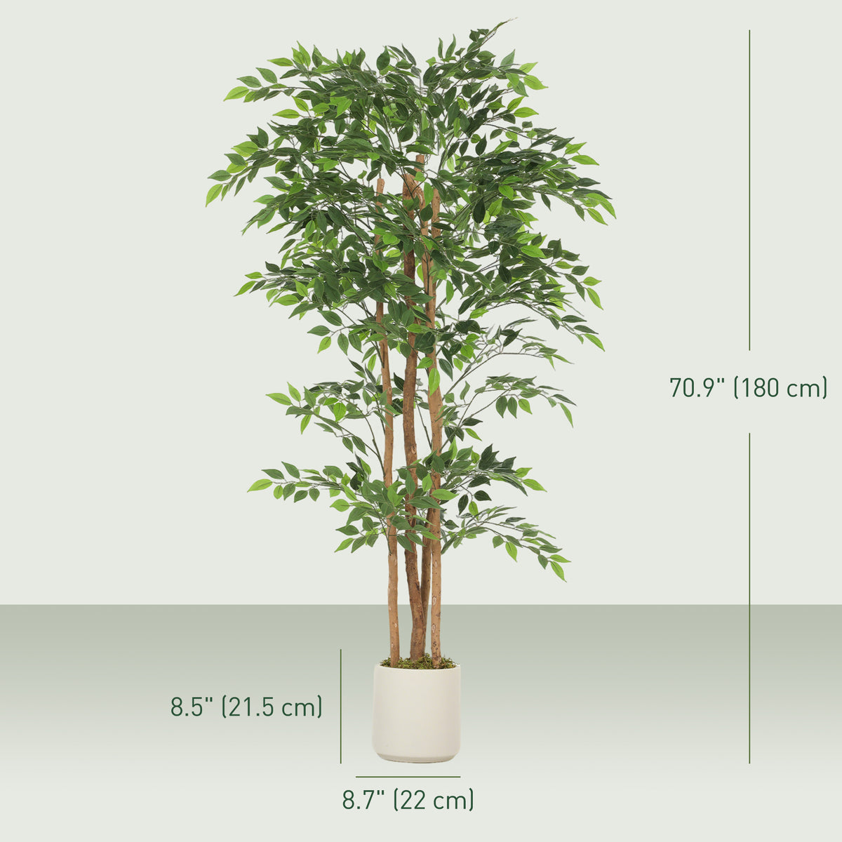 Artificial banyan tree realistic foliage — Set of 2