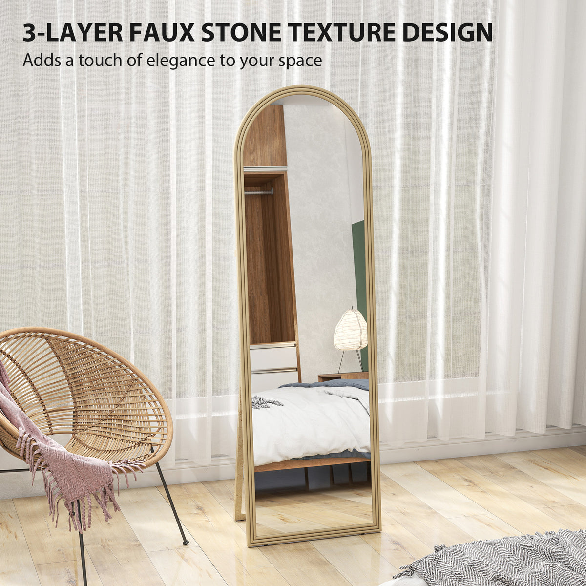 Arched Full Length Standing Mirror 64 inches
