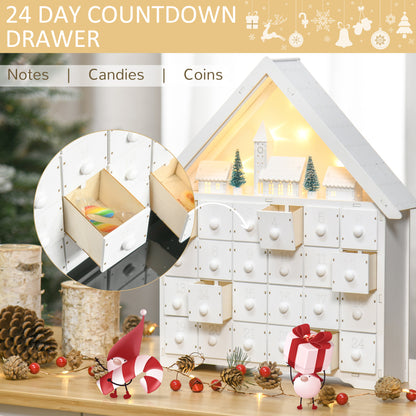 Christmas Advent Calendar Light Up Wooden 24 Days