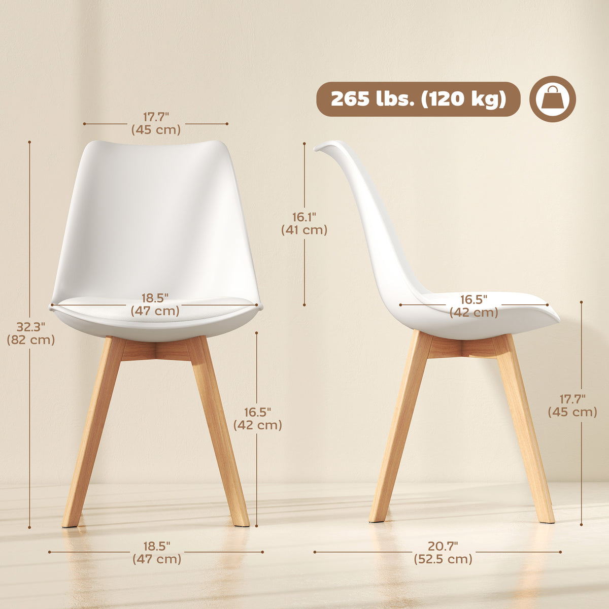 Modern Dining Table Chairs Set of 6 Wooden