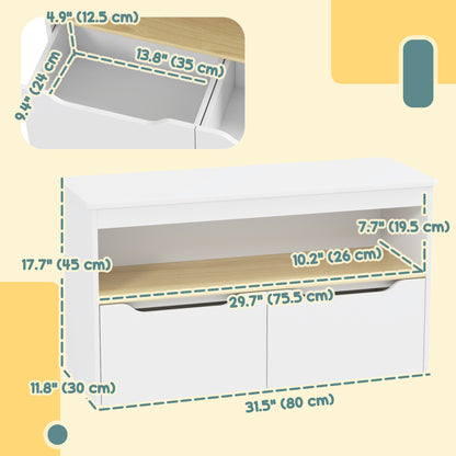 Kids Bookshelf with Storage Drawers