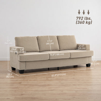 Sofá de 3 plazas con puertos USB y portavasos