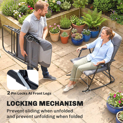 Set of 2 Padded Rocking Chairs with Armrests