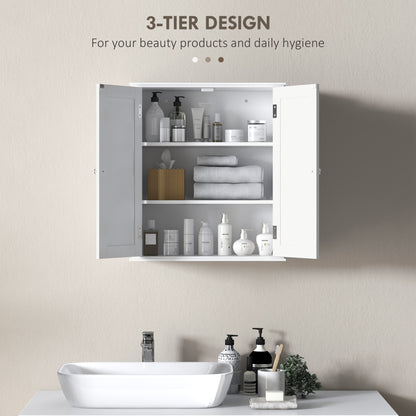 Bathroom Wall Cabinet 2 Doors Adjustable Shelf