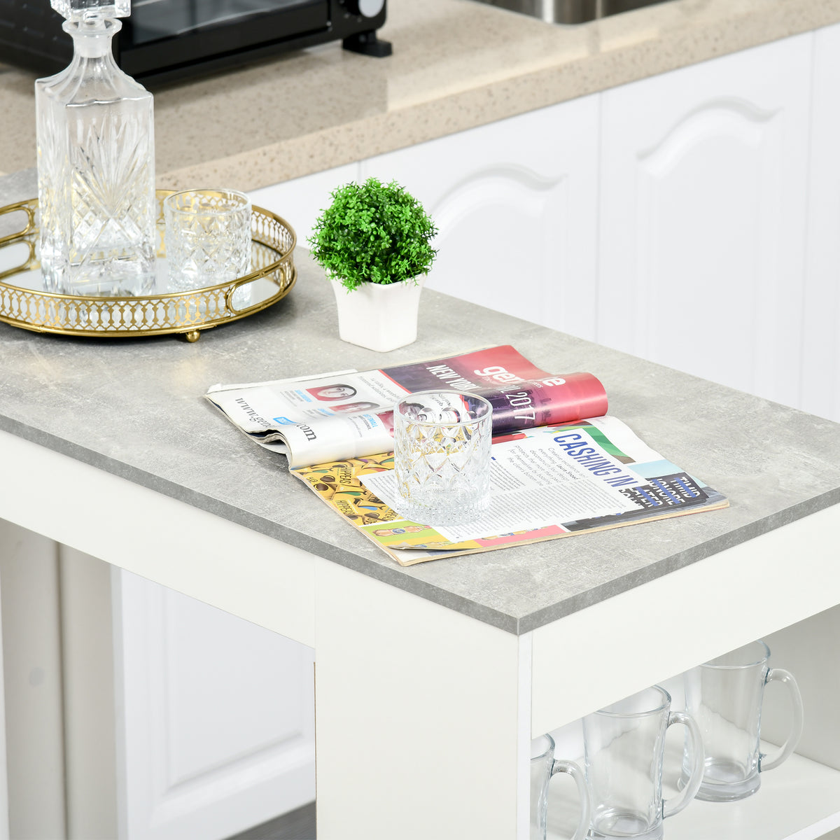 High Top Bar Table with 4 Storage Shelves