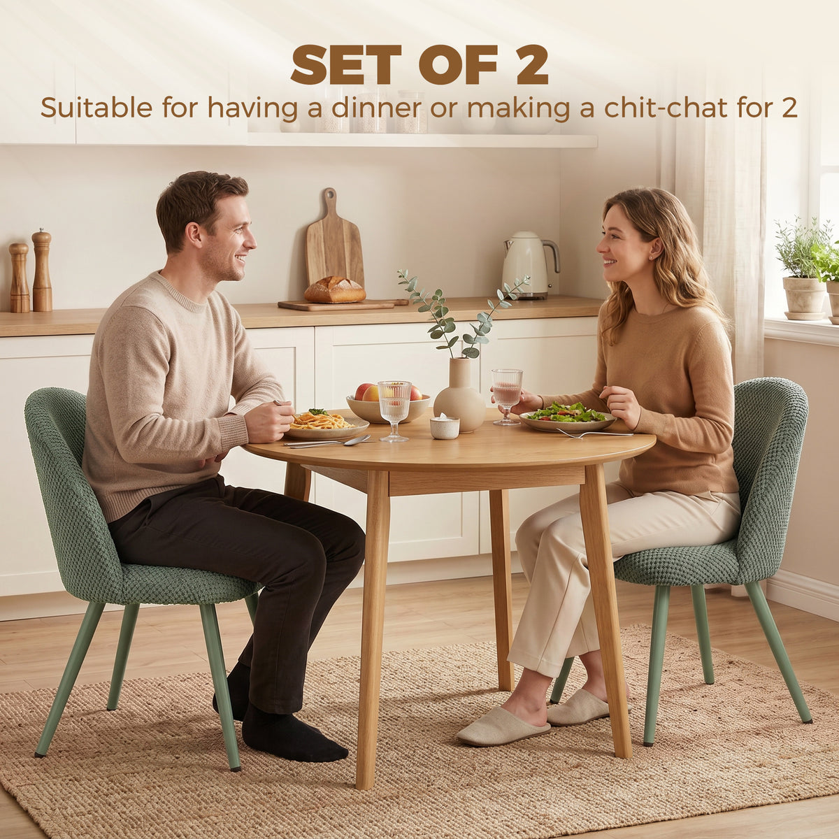Dining Chairs Velvet Upholstered Set of 2