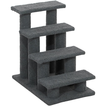 Cat Stairs 4-Step with Scratching Post — Dark Grey
