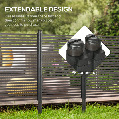 150cm Metal Garden Fence - Brown Outdoor Barrier