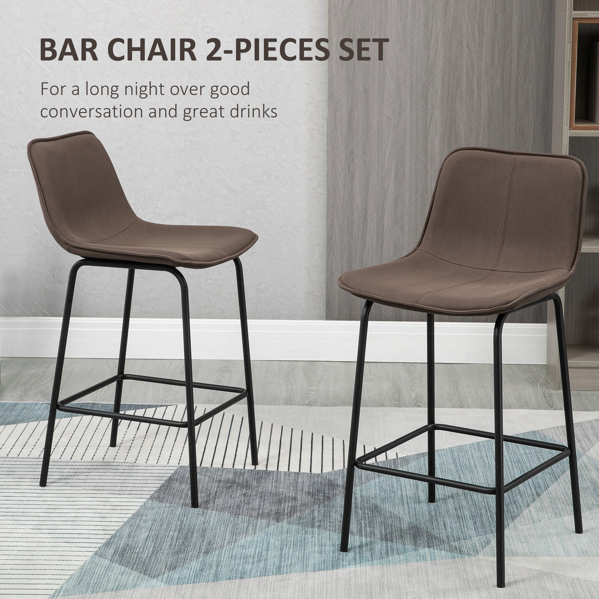 Upholstered counter height bar stools set of 2