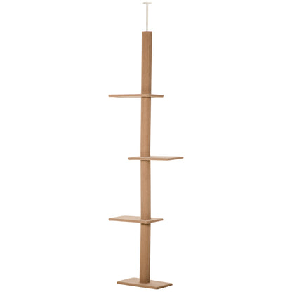 Árbol para gatos ajustable de suelo a techo de 4 niveles