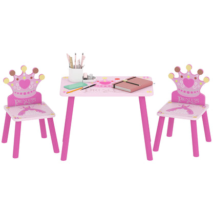Kids Wooden Table and Chair Set — Set of 4