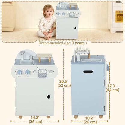 Wooden dishwasher playset toy for kids — Set of 32