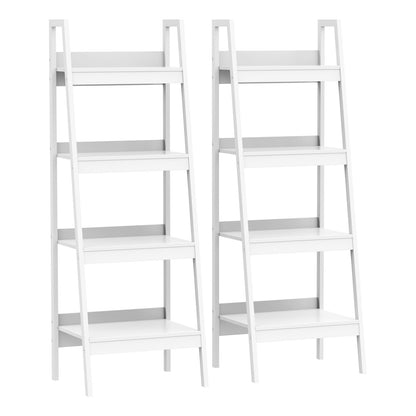 4 Tier Ladder Shelf Bookcase — Set of 2