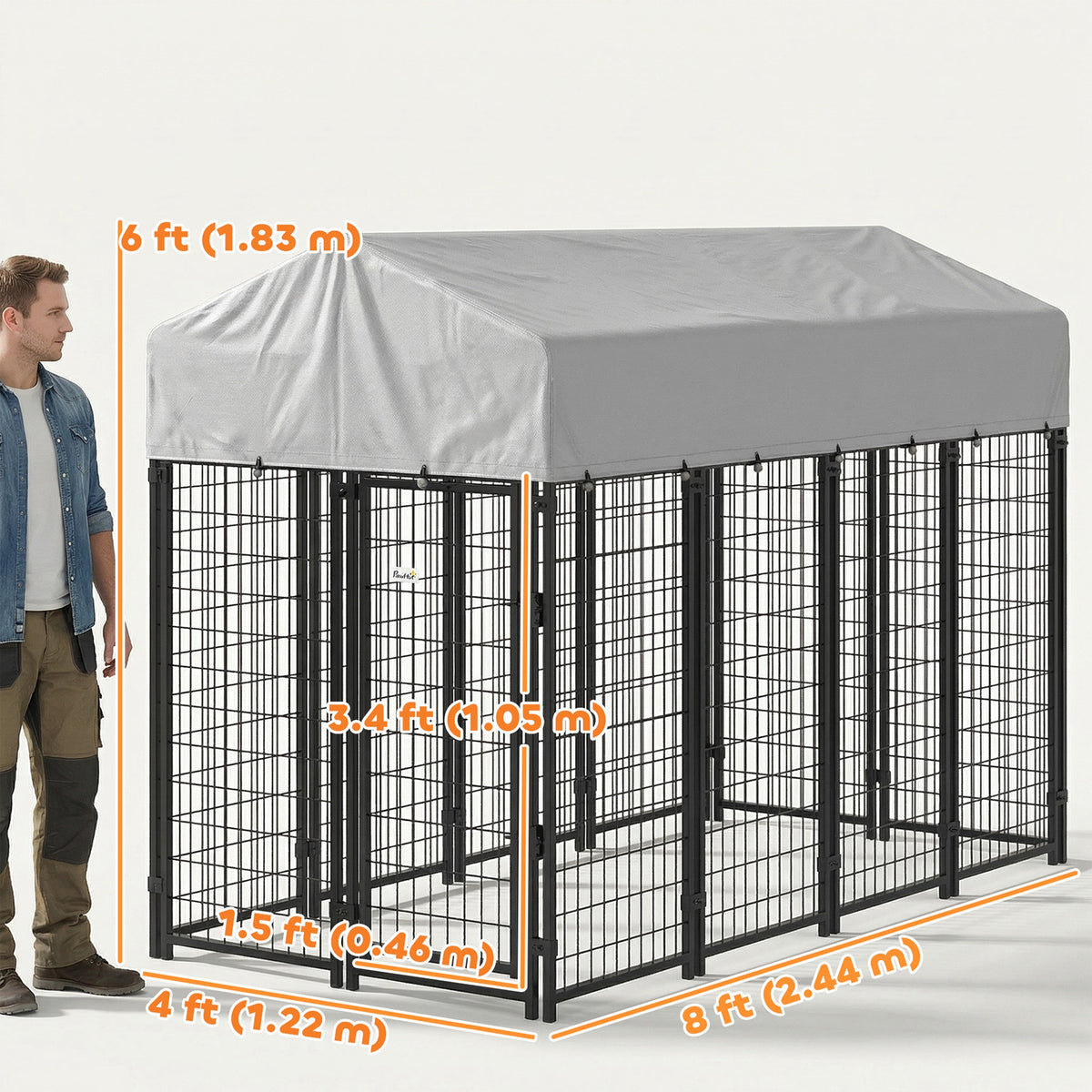 Outdoor Dog Kennel with Roof