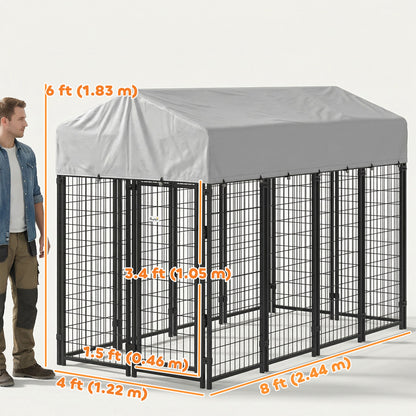 Outdoor Dog Kennel with Roof