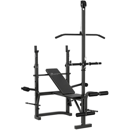 Adjustable all-in-one weight bench with rack