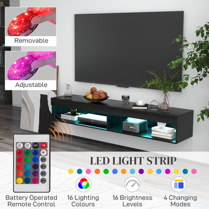 Mueble de TV flotante de pared con luces LED