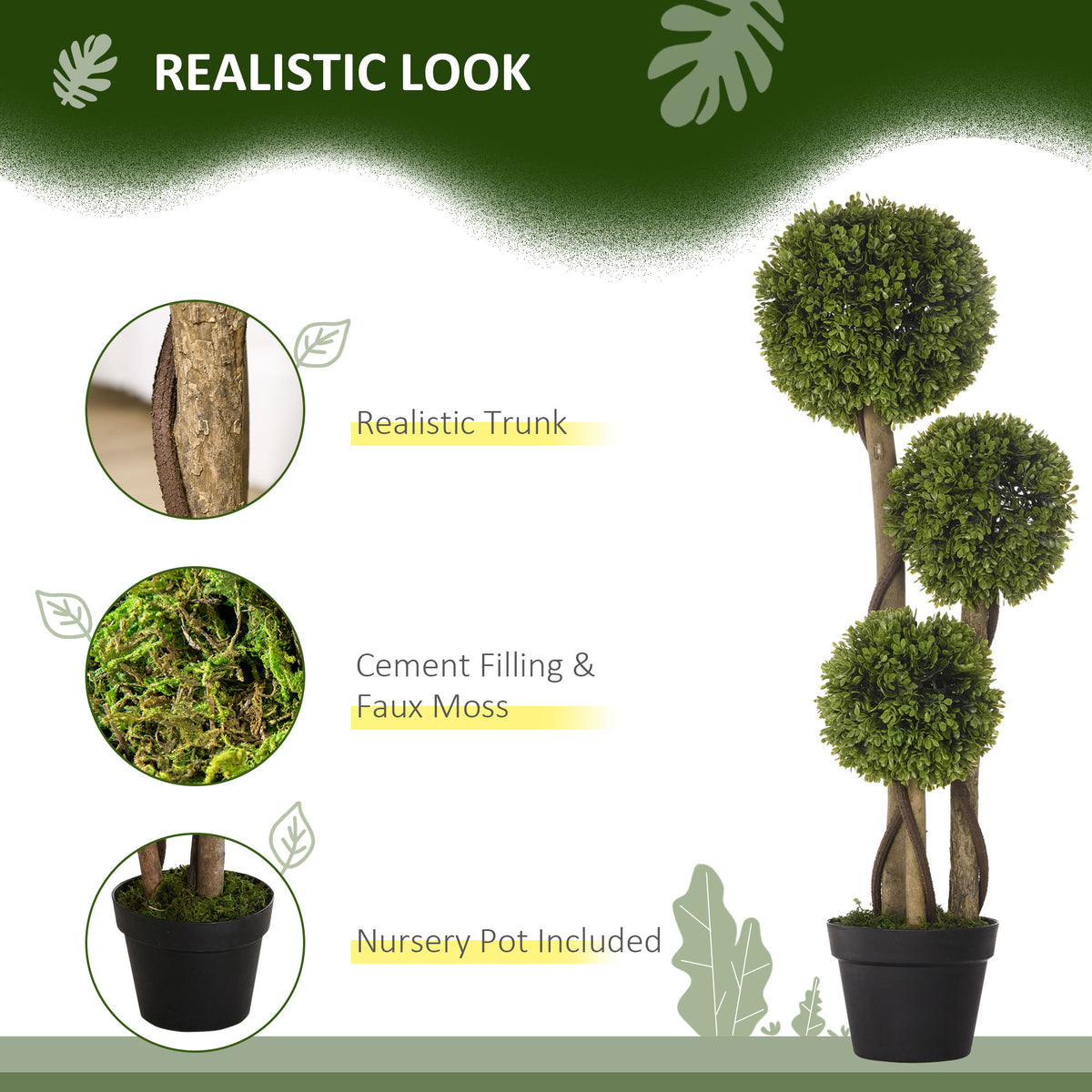 Artificial Bamboo Trees in Pot — Set of 2