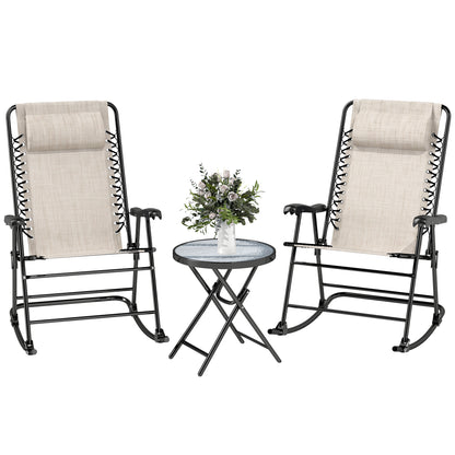 3-Piece Patio Rocking Chair Set with Bistro Table