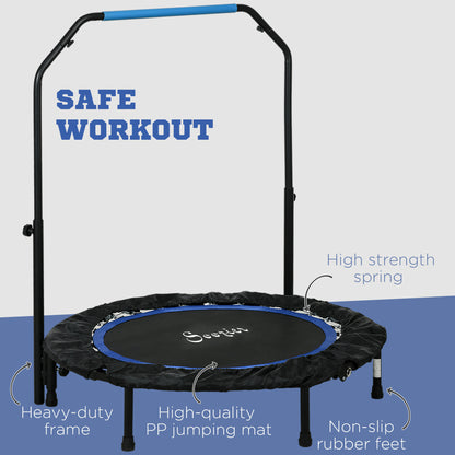 Foldable fitness trampoline with handle