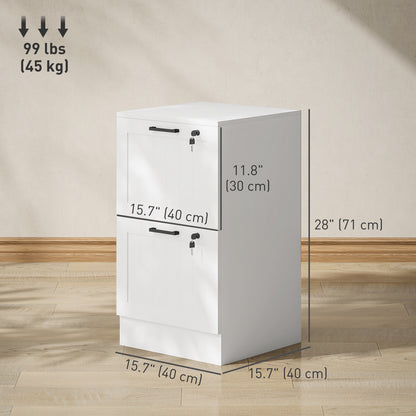 2-Drawer Locking Filing Cabinet for A4 and Letter Files