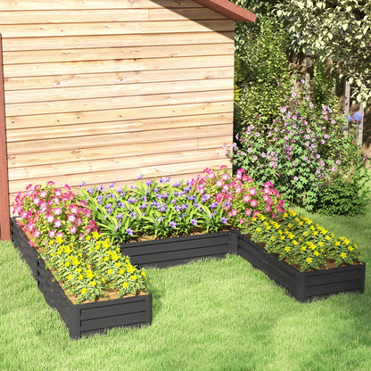 Raised Steel Garden Beds Set of 5 Large Planters