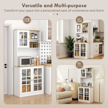 Kitchen Buffet with Hutch and Open Shelves