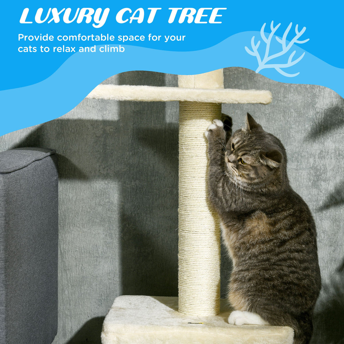 Floor to ceiling cat tree with scratching post
