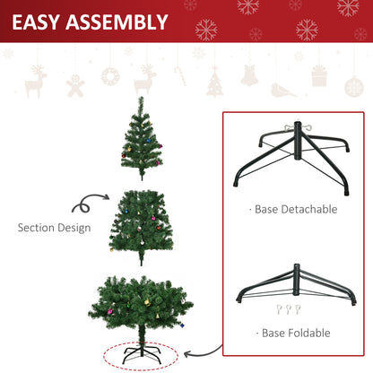 Artificial Christmas Tree 4.9ft Green — with decorations