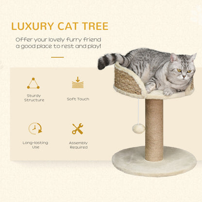 Compact Cat Tree with Sisal Scratching Post and Toy