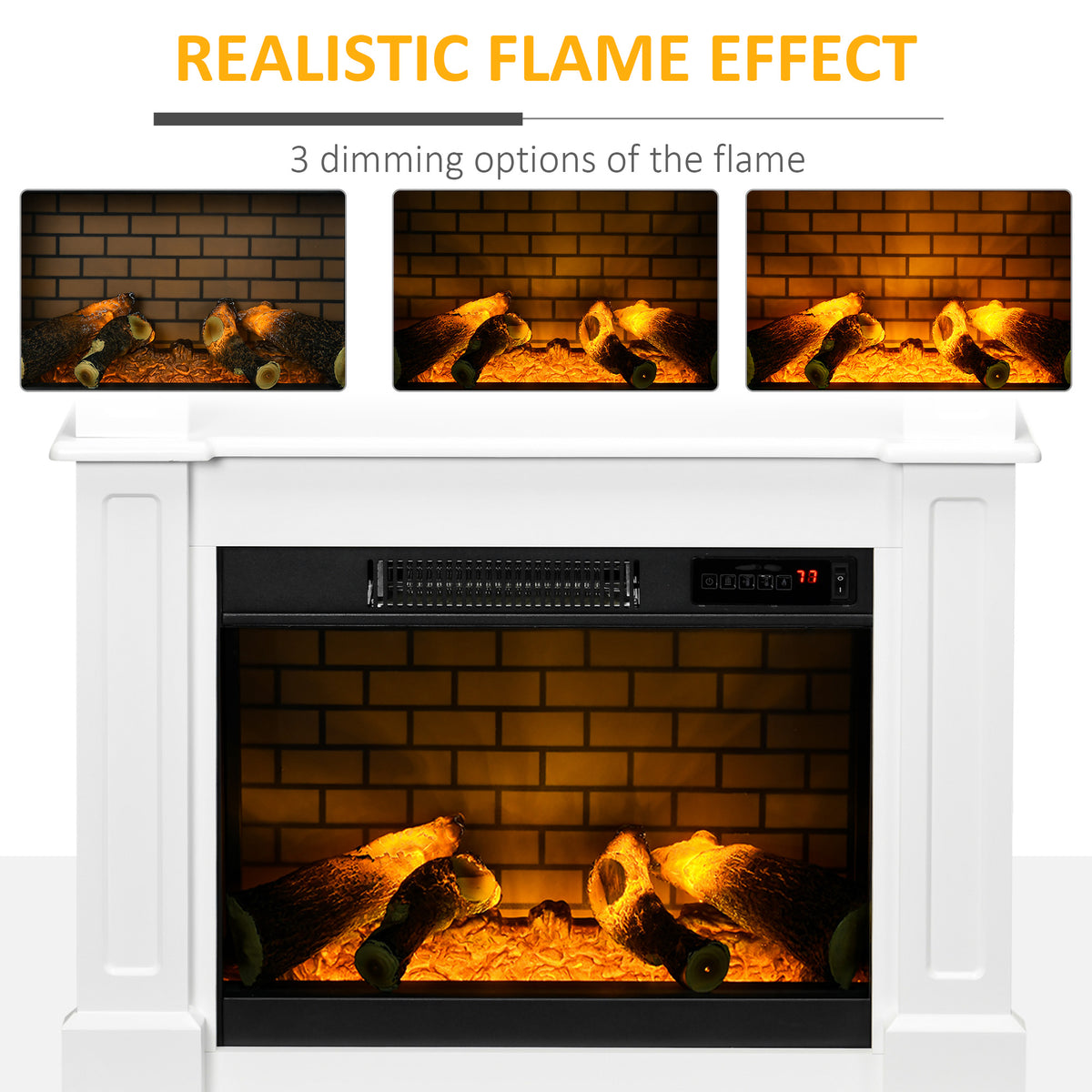 Electric Fireplace with Mantel Freestanding
