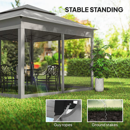 Tienda pop-up de 2 niveles con mosquitera 335 x 335 cm
