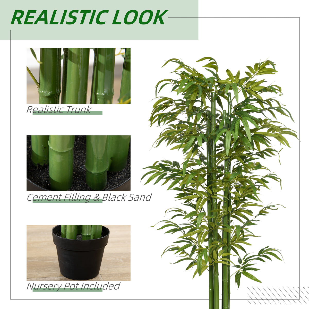 Artificial Bamboo Tree in Pot — Green