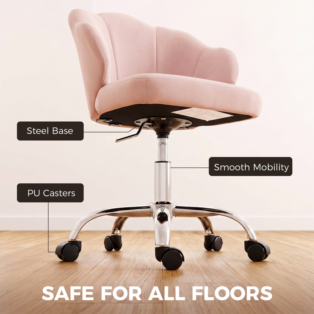 Silla de oficina giratoria de terciopelo pétalo