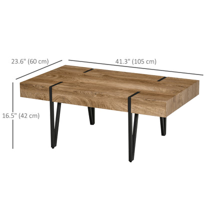 Rustic Rectangle Coffee Table Hairpin Legs