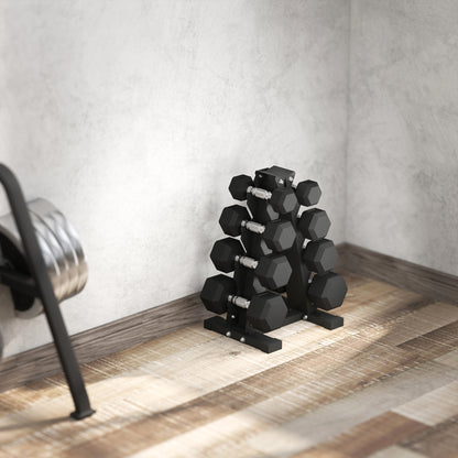 Juego de mancuernas hexagonales con soporte 45 kg