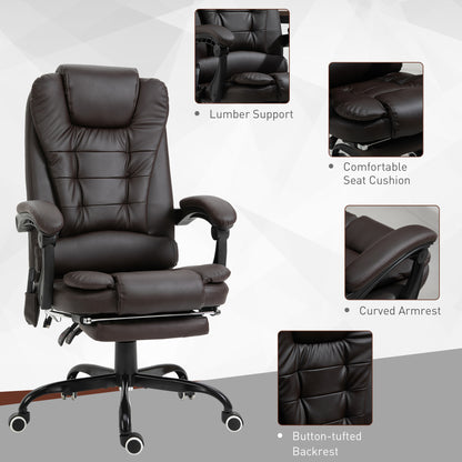 Silla de oficina de masaje reclinable con reposapiés