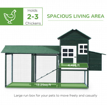 Wooden Chicken Coop with Run and Nesting Box