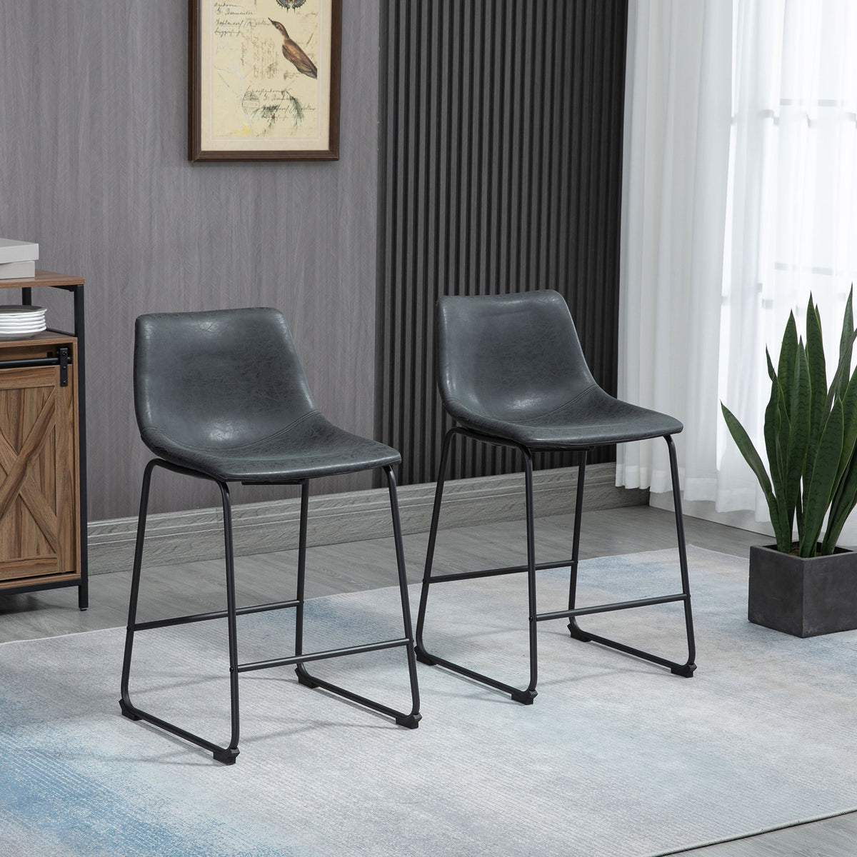 Bar stools counter height set of 2
